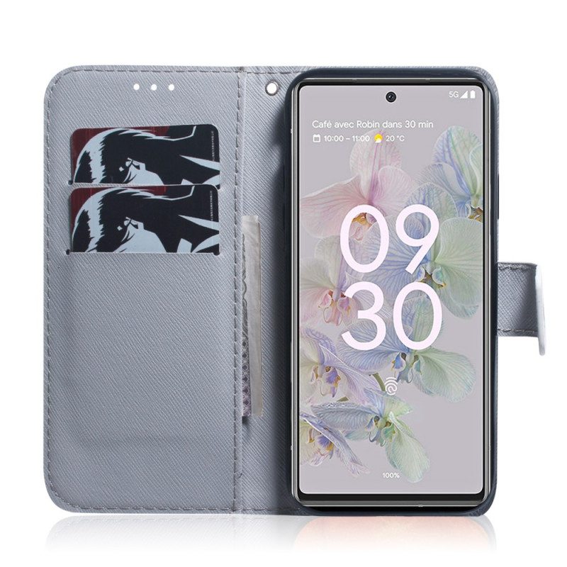 Flip Case Google Pixel 6A Vesiväri Wolf