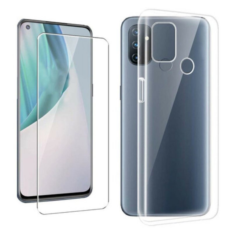 Case OnePlus Nord N100 Combo Ja Karkaistu Lasi Näyttö