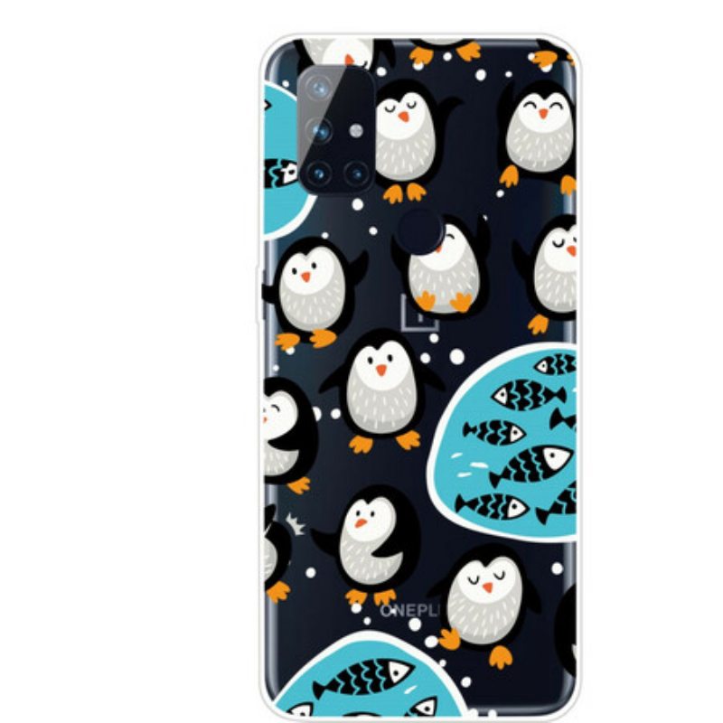 Case OnePlus Nord N100 Pingviinit Ja Kalat