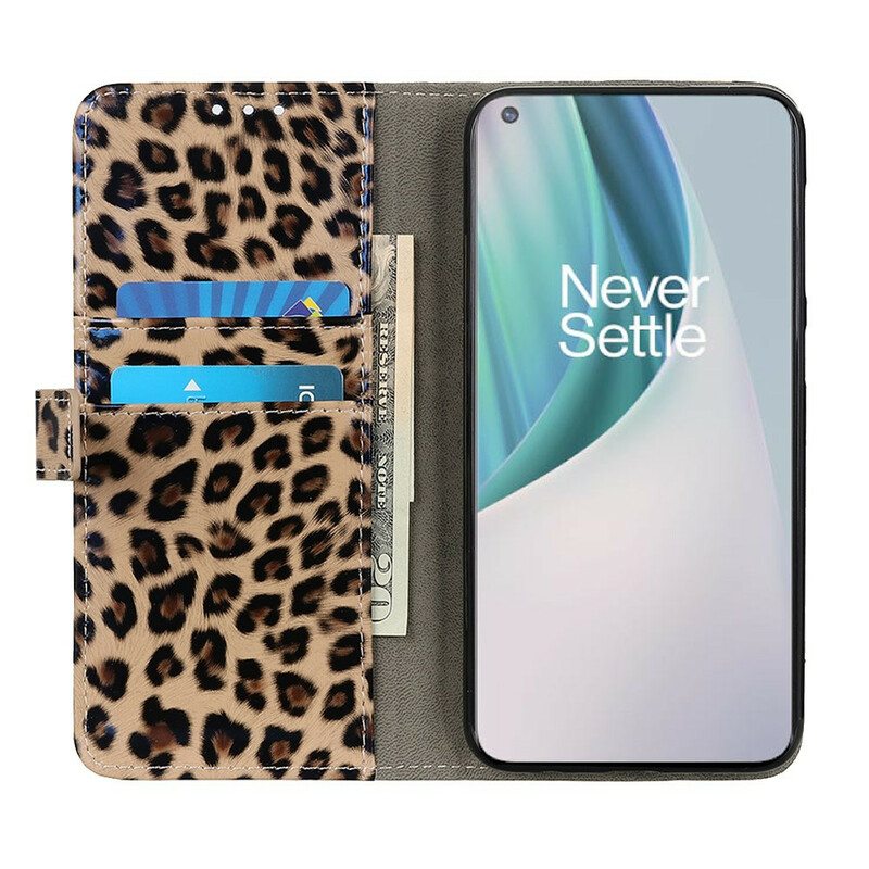 Flip Case OnePlus Nord N100 Leopardi