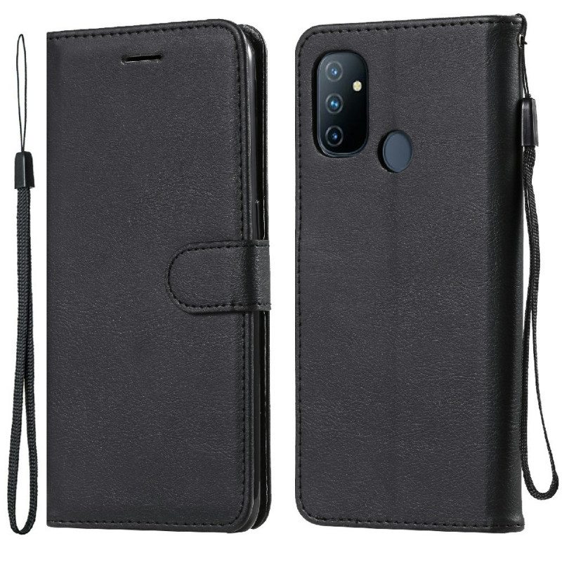 Kotelot OnePlus Nord N100 Suojaketju Kuori Strappy Leather Effect