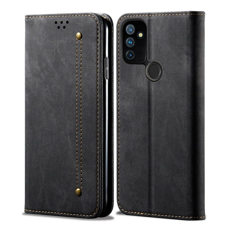 Puhelinkuoret OnePlus Nord N100 Kotelot Flip Faux Leather Jeans Texture