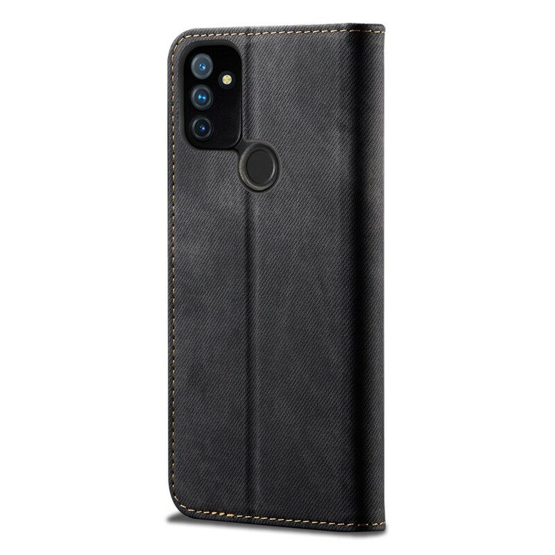 Puhelinkuoret OnePlus Nord N100 Kotelot Flip Faux Leather Jeans Texture