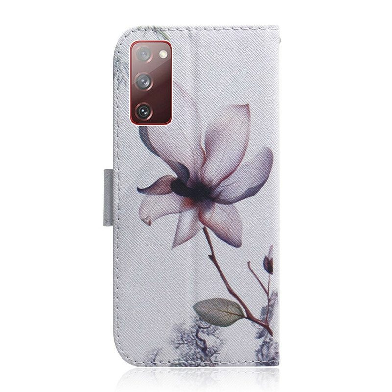 Flip Case Samsung Galaxy S20 FE Flower Dusty Pink