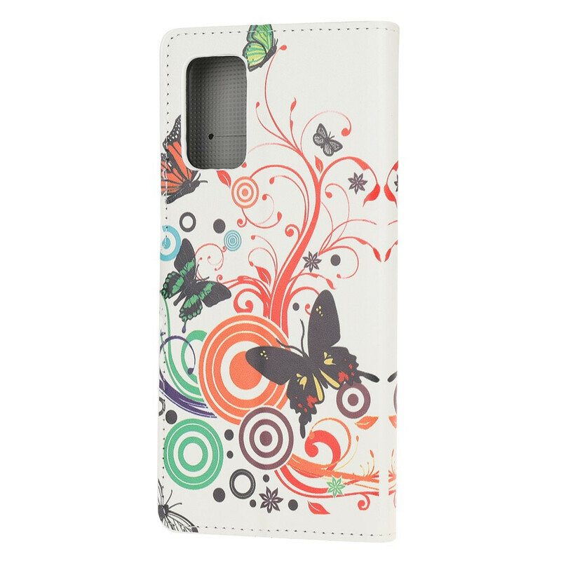 Flip Case Samsung Galaxy S20 FE Perhosia Ja Kukkia