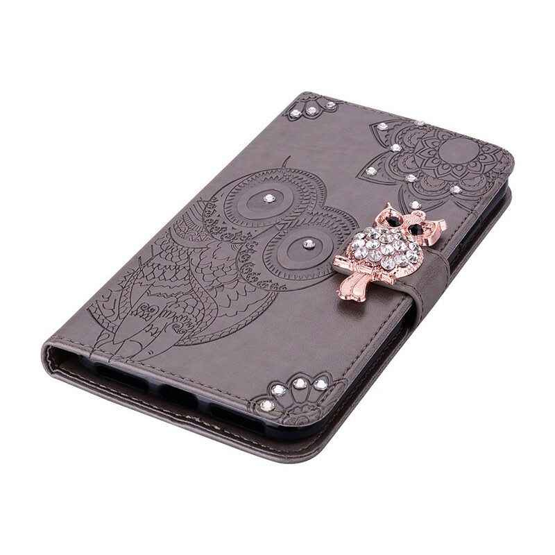 Flip Case Samsung Galaxy S20 FE Pöllö Mandala Ja Charm