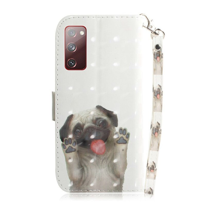 Flip Case Samsung Galaxy S20 FE Suojaketju Kuori Love My Dog Strong