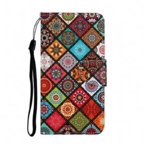 Kotelot Samsung Galaxy S20 FE Patchwork Mandalas Kaulanauhalla