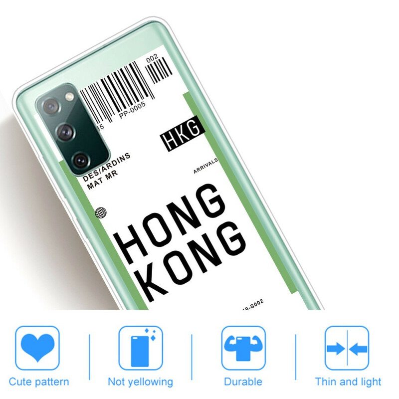 Kuori Samsung Galaxy S20 FE Boarding Pass Hongkongiin