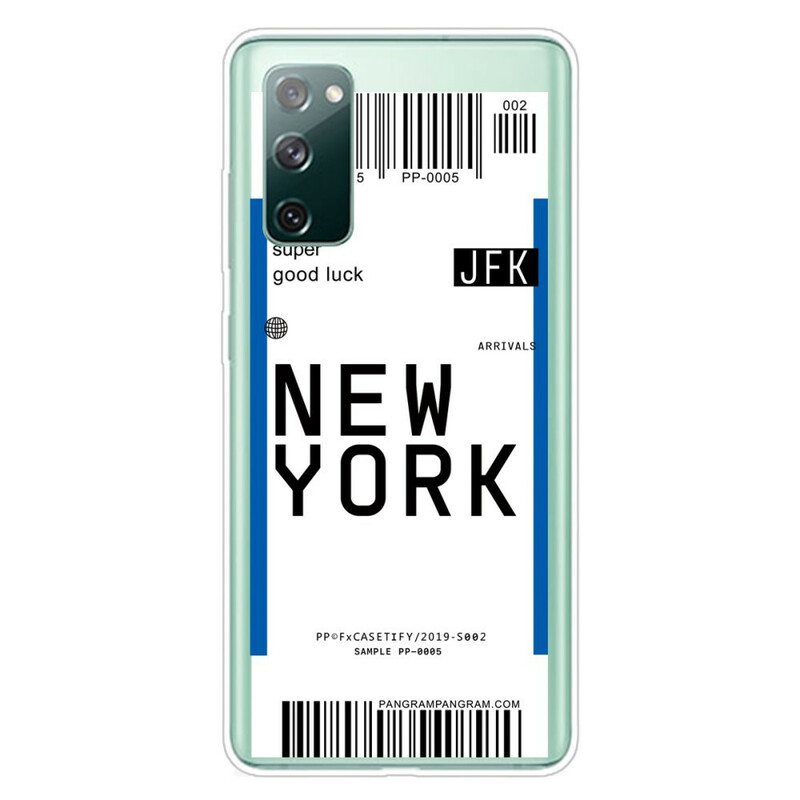 Kuori Samsung Galaxy S20 FE Boarding Pass New Yorkiin