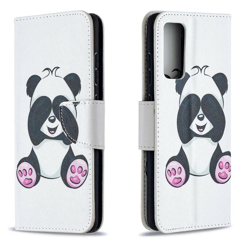 Nahkakotelo Samsung Galaxy S20 FE Panda Hauskaa