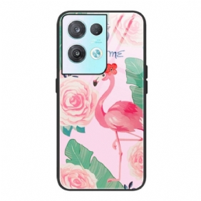 Case Oppo Reno 8 Pro Flamingo Karkaistu Lasi