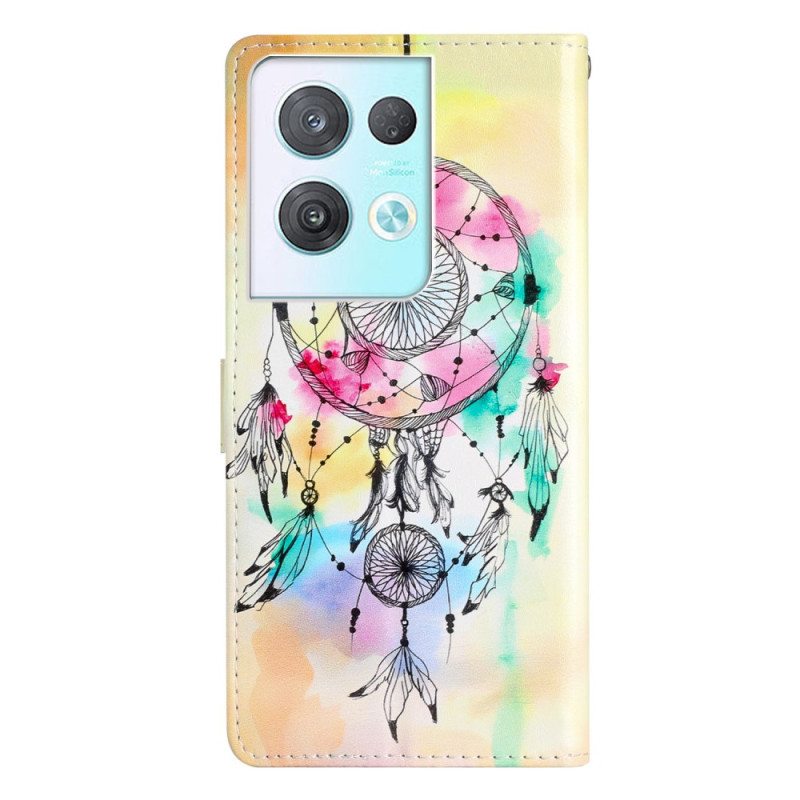 Flip Case Oppo Reno 8 Pro Suojaketju Kuori Hihna Dream Catcher