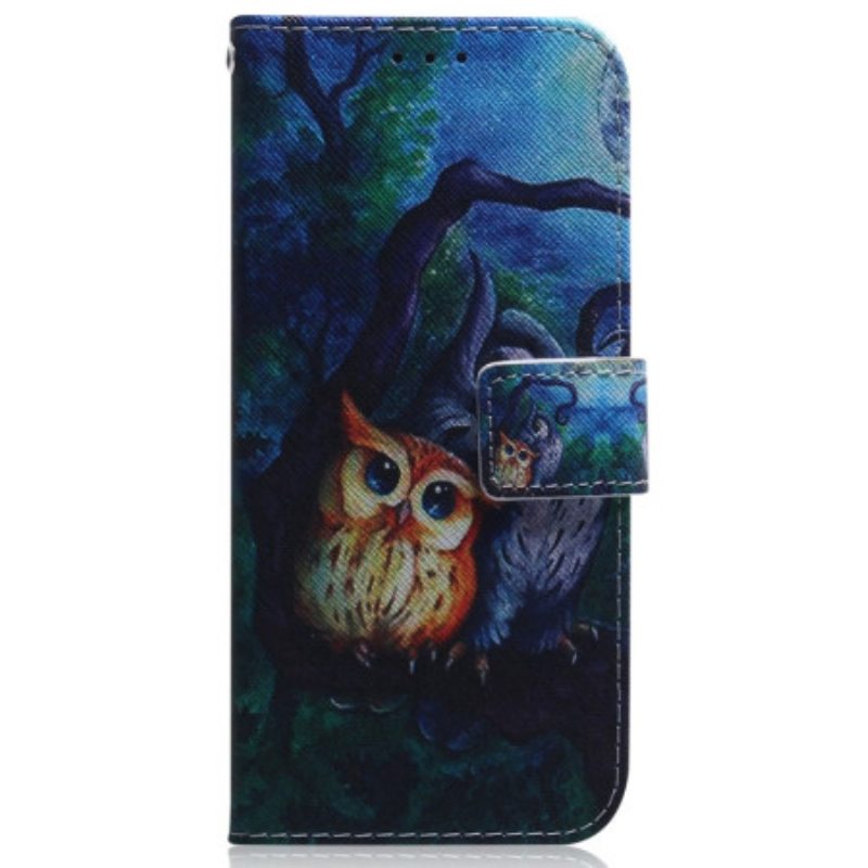 Kotelot Oppo Reno 8 Pro Suojaketju Kuori Strappy Owls -maalaus