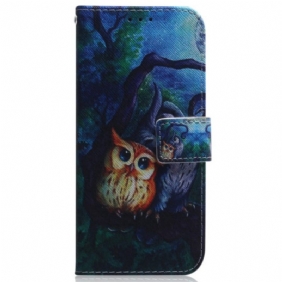 Kotelot Oppo Reno 8 Pro Suojaketju Kuori Strappy Owls -maalaus