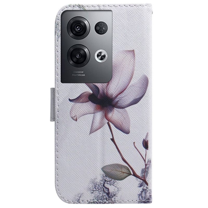 Kotelot Oppo Reno 8 Pro Suojaketju Kuori Vintage Strappy Flower