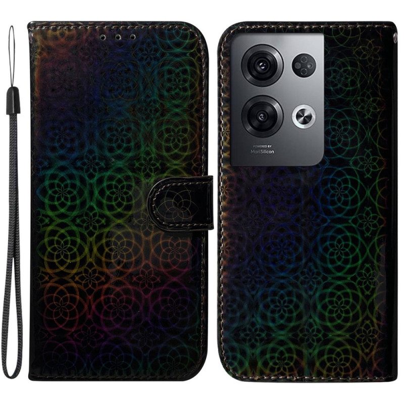 Nahkakotelo Oppo Reno 8 Pro Disco-tyylinen