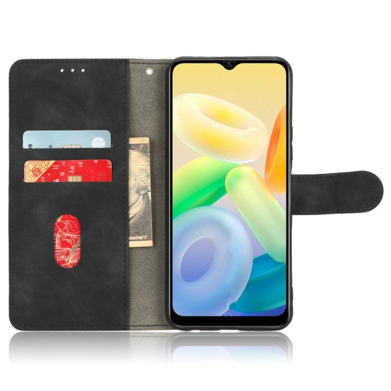 Flip Case Vivo Y16 Suojaketju Kuori Strappy Leather Effect