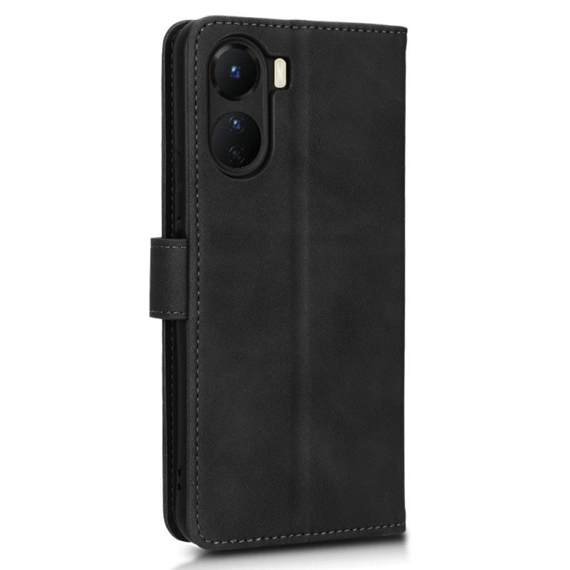 Flip Case Vivo Y16 Suojaketju Kuori Strappy Leather Effect