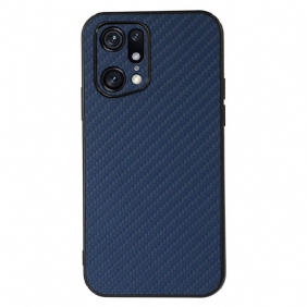 Case Oppo Find X5 Pro Nahkavaikutteinen Hiilikuiturakenne