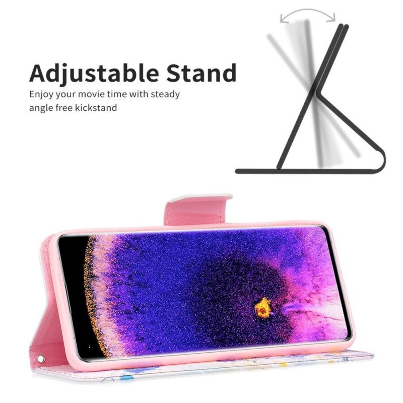 Flip Case Oppo Find X5 Pro Akvarelliperhosia