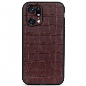 Kuori Oppo Find X5 Pro Aito Crocodile Texture -nahka