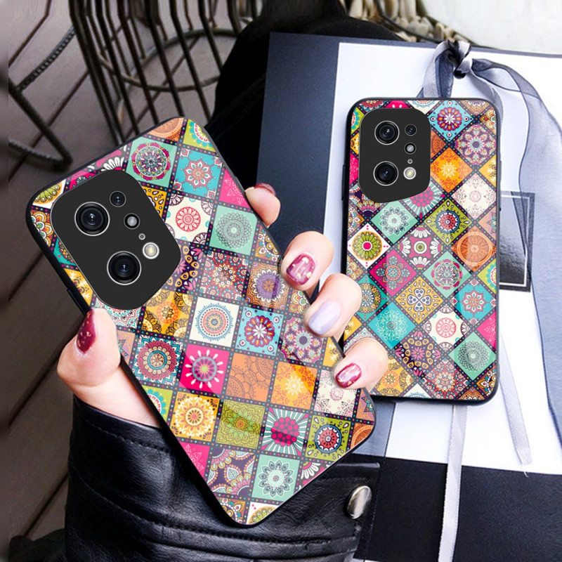 Kuori Oppo Find X5 Pro Patchwork Magneettipidike