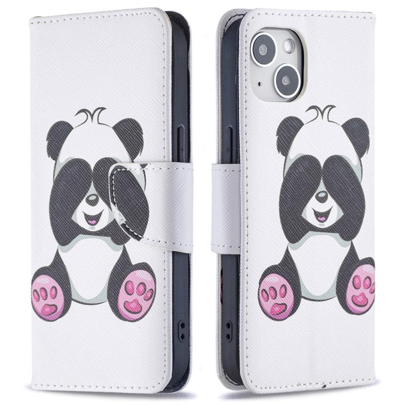 Nahkakotelo iPhone 15 Panda