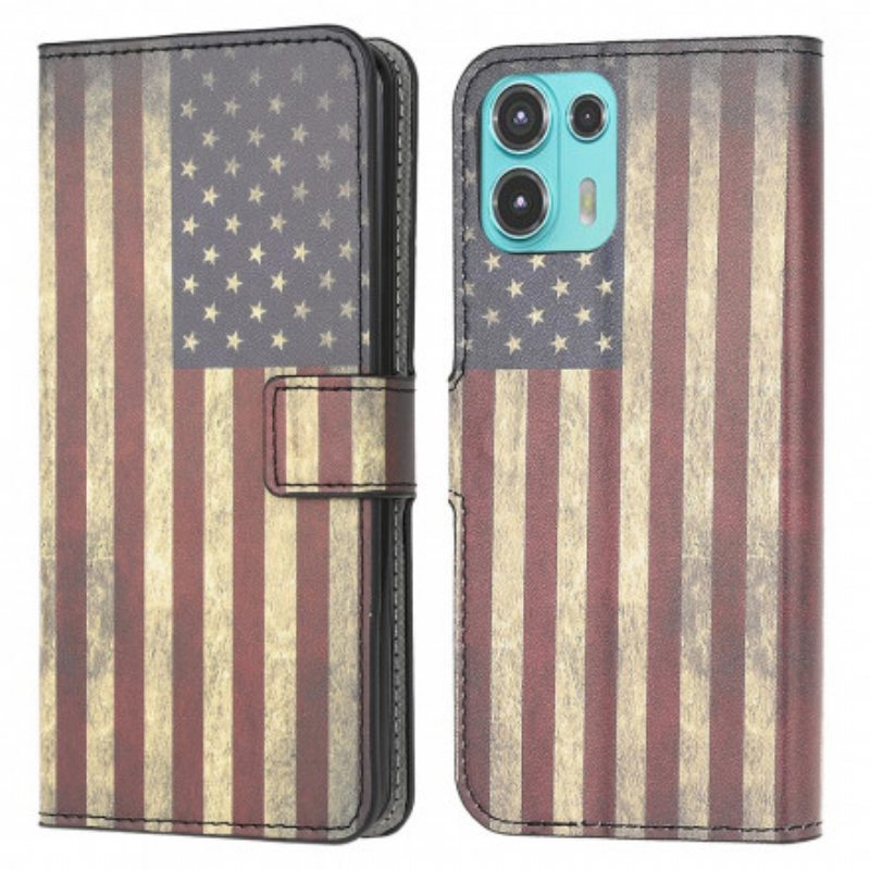 Flip Case Motorola Edge 20 Lite Amerikan Lippu