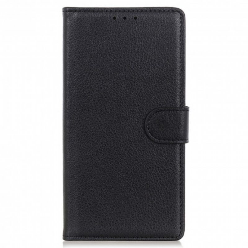 Flip Case Motorola Edge 20 Lite Perinteinen Litchi Faux Leather