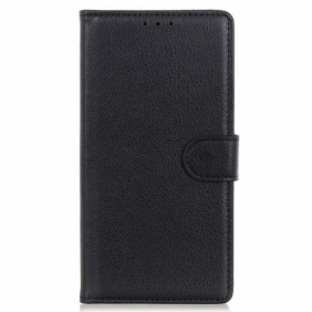 Flip Case Motorola Edge 20 Lite Perinteinen Litchi Faux Leather