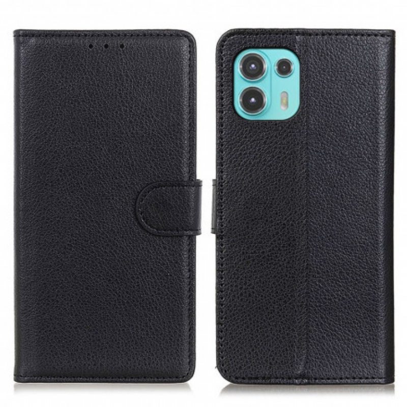 Flip Case Motorola Edge 20 Lite Perinteinen Litchi Faux Leather