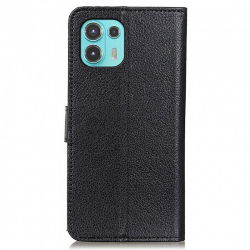 Flip Case Motorola Edge 20 Lite Perinteinen Litchi Faux Leather