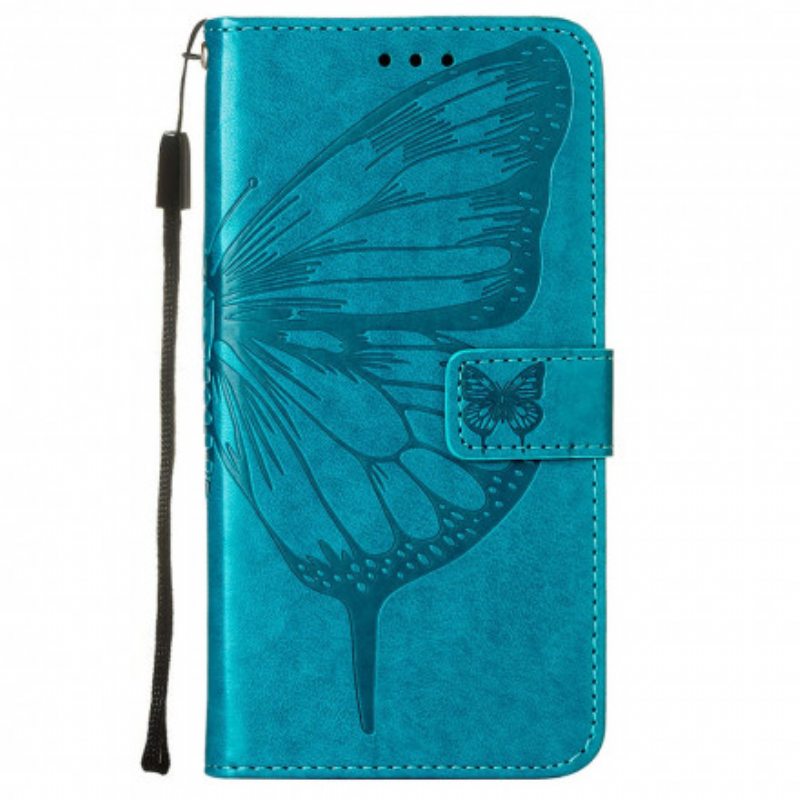 Kotelot Motorola Edge 20 Lite Butterfly Design Kaulanauhalla