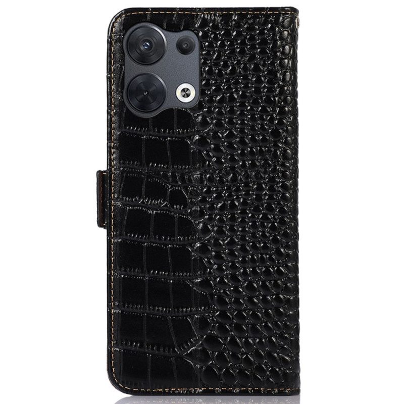 Flip Case Oppo Reno 8 Crocodile Style Rfid