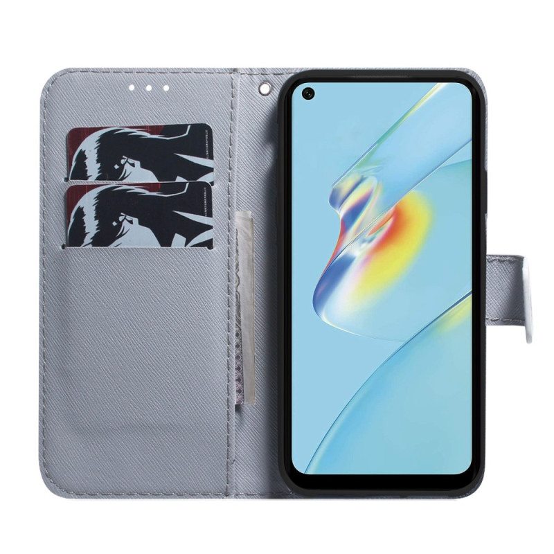 Flip Case Oppo Reno 8 Suojaketju Kuori Kaunis Mopsi Hihnassa