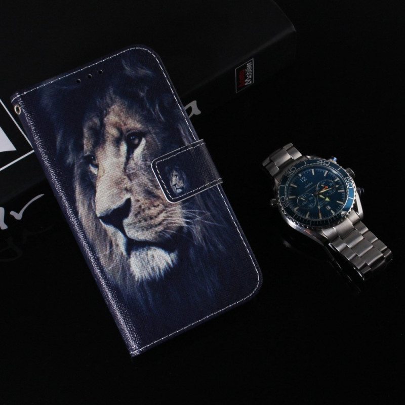 Flip Case Oppo Reno 8 Suojaketju Kuori Lanyard Lion