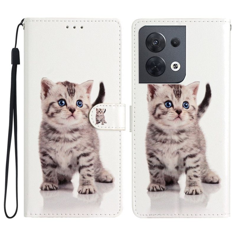 Kotelot Oppo Reno 8 Suojaketju Kuori Strappy Kitten