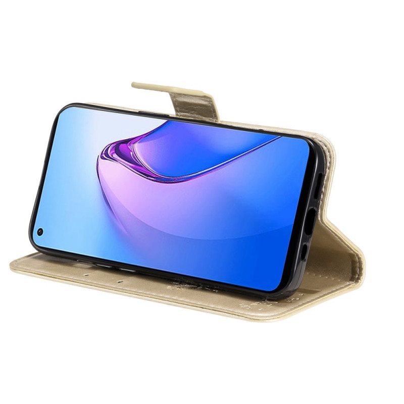 Kotelot Oppo Reno 8 Suojaketju Kuori Tree Ja Strappy Cat