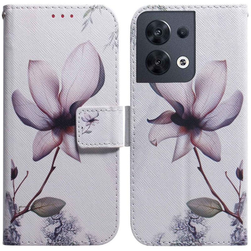 Kotelot Oppo Reno 8 Suojaketju Kuori Vintage Strappy Flower