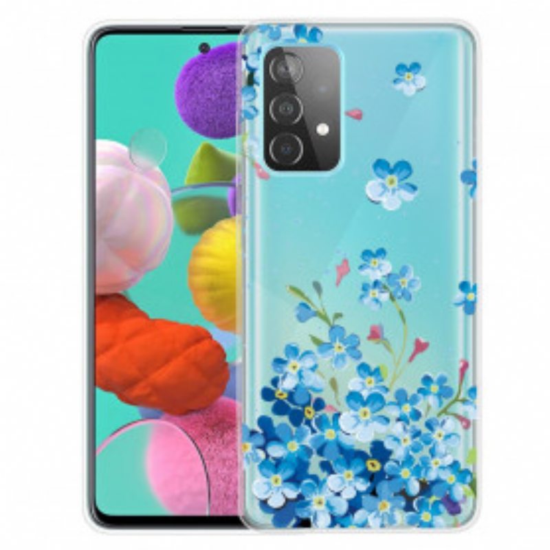 Case Samsung Galaxy A32 Sinisiä Kukkia