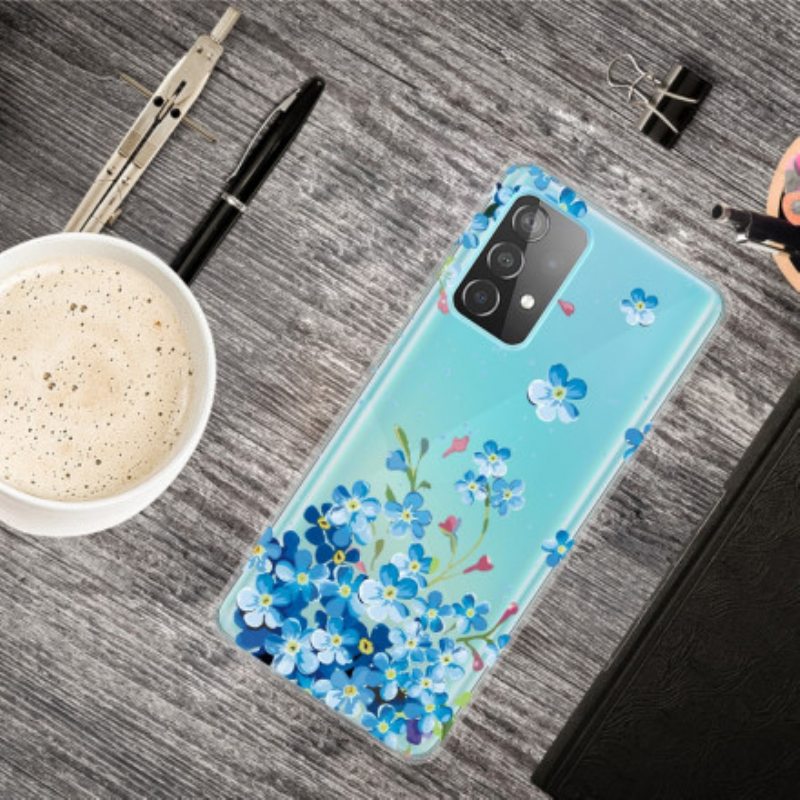 Case Samsung Galaxy A32 Sinisiä Kukkia