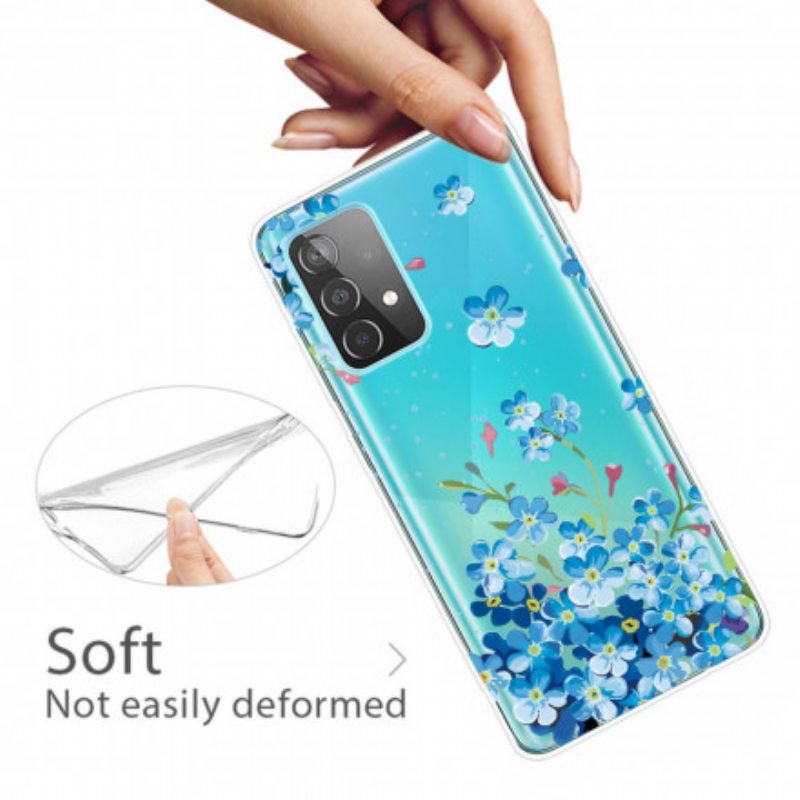 Case Samsung Galaxy A32 Sinisiä Kukkia