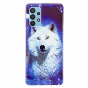 Kuori Samsung Galaxy A32 Fluoresoiva Wolf-sarja