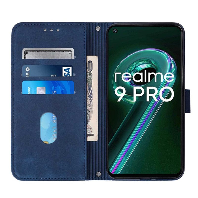 Kotelot Realme 9 Pro 5G Pyramid-nahkaefekti