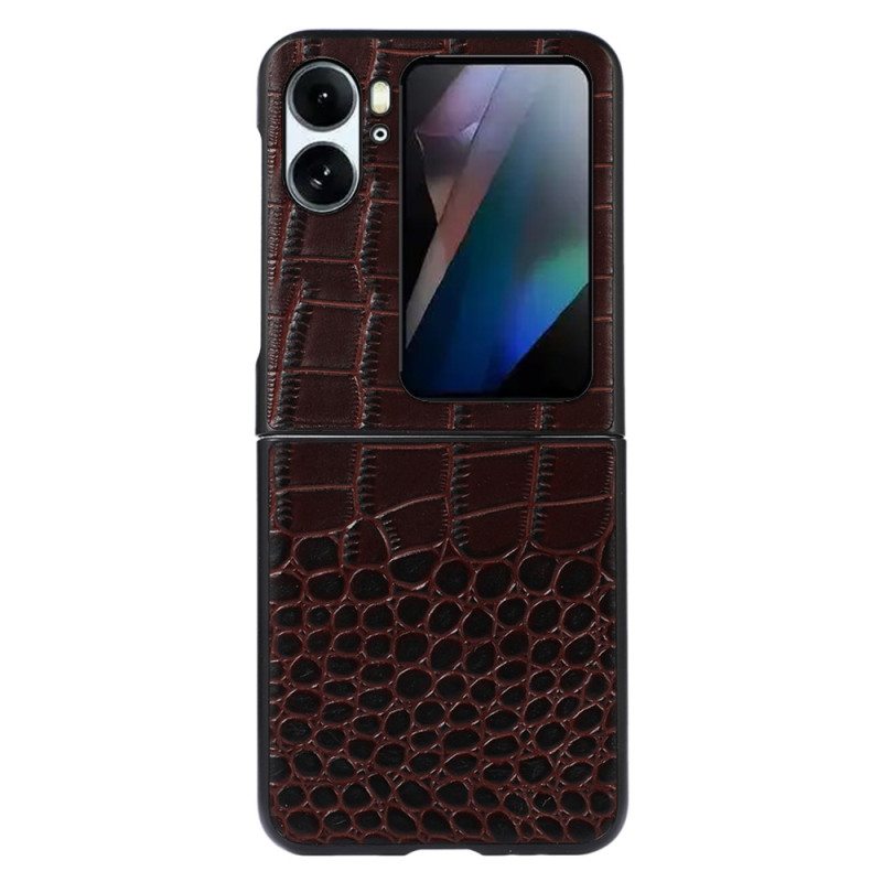 Kuori Oppo Find N2 Flip Kotelot Flip Aito Crocodile Skin Style -nahka