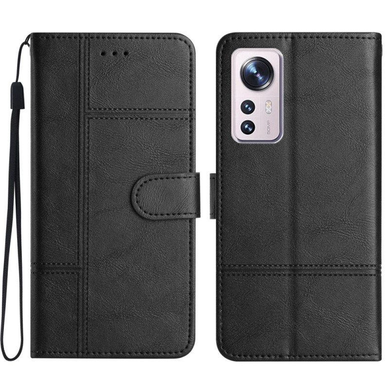 Flip Case Xiaomi 12 Lite Suojaketju Kuori Strappy Business Style