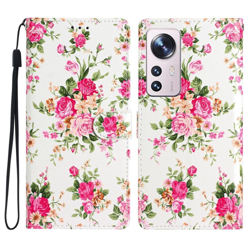 Kotelot Xiaomi 12 Lite Suojaketju Kuori Hihna Liberty Flowers