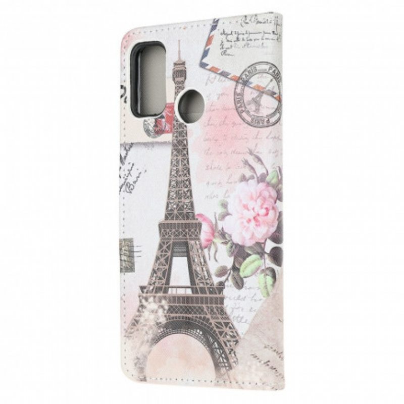 Kotelot Moto G30 / G10 Retro Eiffel-torni