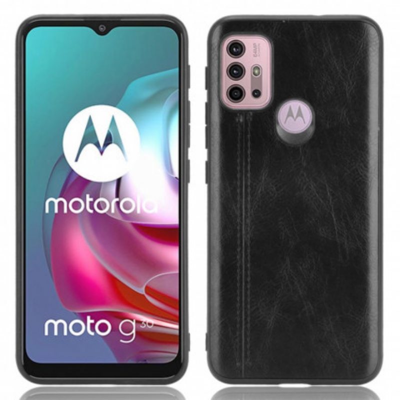 Kuori Moto G30 / G10 Couture-nahkaefekti